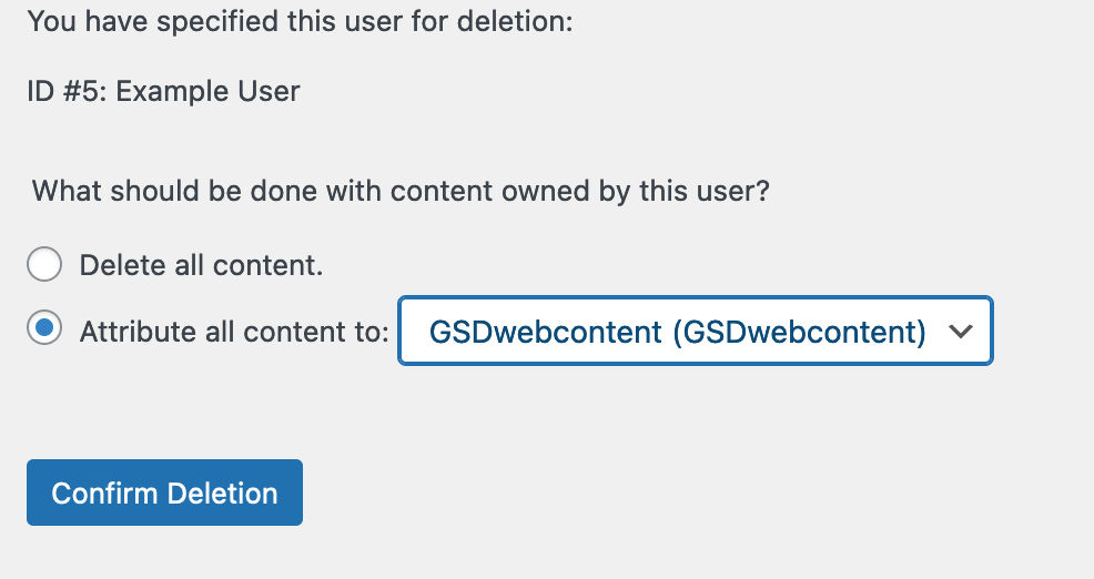 Screenshot: Content Attribution Screen